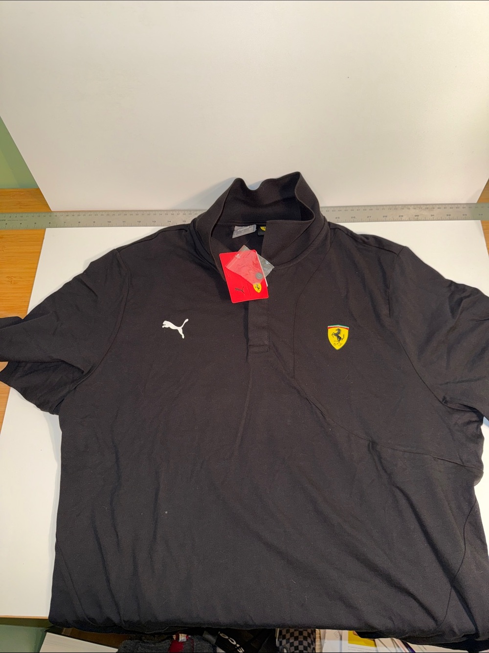 Ferrari with Puma, Men’s Black Polo Shirt, XL